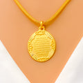 Magnificent Oval 22k Gold Script Pendant 