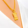 Classic Scroll 22k Gold Allah Pendant 