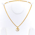 Reflective Two - Tone 22k Gold OM Pendant 