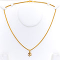 Dainty Glossy Chic 22k Gold OM Pendant