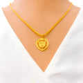 Heart-Shaped 22k Gold Khanda Pendant 