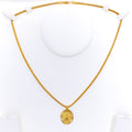 Attractive Sparkling Oval 22k Gold OM Pendant