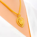 Heart-Shaped 22k Gold Khanda Pendant 