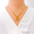 Reflective Two - Tone 22k Gold OM Pendant 