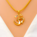 Reflective Two - Tone 22k Gold OM Pendant 