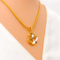 Reflective Two - Tone 22k Gold OM Pendant 