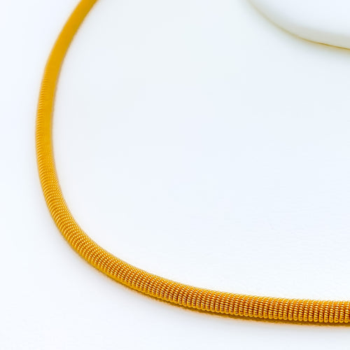 Rounded Spring Rope 22K Gold Chain Necklace - 15"