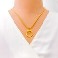 Bright Dangling 22k Gold OM Pendant 