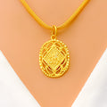 Striking Textured 22k Gold OM Pendant 