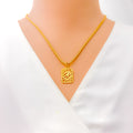 Fashionable Textured 22k Gold OM Pendant 