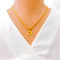 Tasteful OM 22k Gold Cutout Pendant 