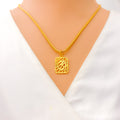 Fashionable Textured 22k Gold OM Pendant 