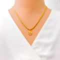 Dainty Glossy Chic 22k Gold OM Pendant