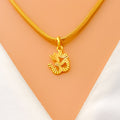 Dainty Glossy Chic 22k Gold OM Pendant