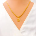 Dainty Glossy Chic 22k Gold OM Pendant