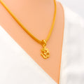 Dainty Glossy Chic 22k Gold OM Pendant