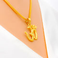 Dazzling Sand Finished 22k Gold OM Pendant 