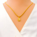 Lovely Lightweight 22k Gold OM Pendant 