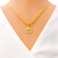 Unique Two-Tone 22k Gold OM Pendant 