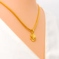 Lovely Lightweight 22k Gold OM Pendant 