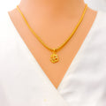 Glistening Striped 22k Gold OM Pendant 