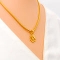 Glistening Striped 22k Gold OM Pendant 