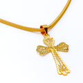 Fascinating Filigree 22k Gold Cross Pendant 