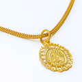 Precious Oval Flower 22k Gold Allah Pendant 