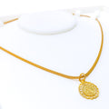 Precious Oval Flower 22k Gold Allah Pendant 