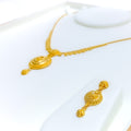 Delicate Festive 22k Gold Floral Necklace Set 