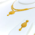 Decadent Curved 22k Gold Necklace Set 