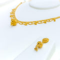 Flowing Tasseled 22k Gold Necklace Set 