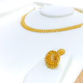 Luxurious Posh 22k Gold Floral Necklace Set 