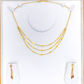 Chic Leaf Adorned Three Lara 22K Gold Necklace Set