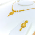 Draped Dressy Drop 22k Gold Necklace Set 