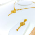 Ritzy Beaded Square 22k Gold Necklace Set