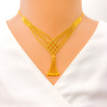 Dressy Chequered Chain 22K Gold Necklace Set 