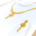 Graceful Beaded Drop 22k Gold Necklace Set