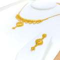 Floral Laced 22k Gold Necklace Set