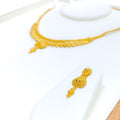 Shiny Paisley Accented 22k Gold Necklace Set