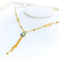 dazzling-lock-21k-gold-cz-necklace