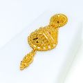 Striped Feathered 22k Gold Necklace Set