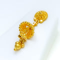 Decorative Floral Drop 22k Gold Necklace Set