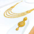 Stunning Floral Drop 22k Gold Four Lara Necklace Set 