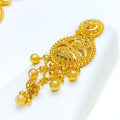 Decorative Dangling Tasseled 22k Gold Necklace Set 