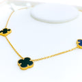 Opulent Black Onyx 21k Gold Necklace 