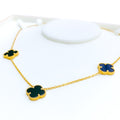 Opulent Black Onyx 21k Gold Necklace 