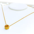 Distinctive Dynamic 21k Gold CZ Necklace 