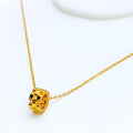 Distinctive Dynamic 21k Gold CZ Necklace 