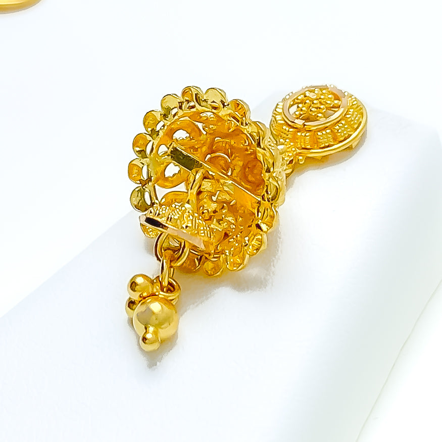 Impressive Beaded Dome 22k Gold Necklace Set – Andaaz Jewelers